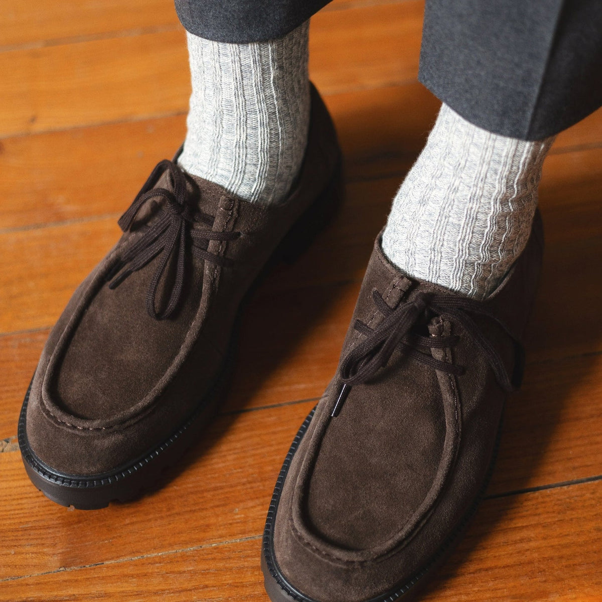 Chaussettes homme en coton épais chiné