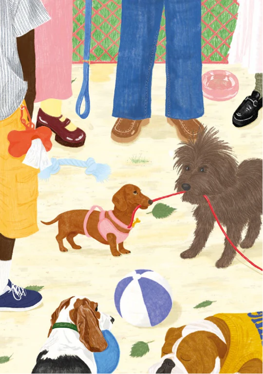 Puzzle pièces - Sortir le chien dessin