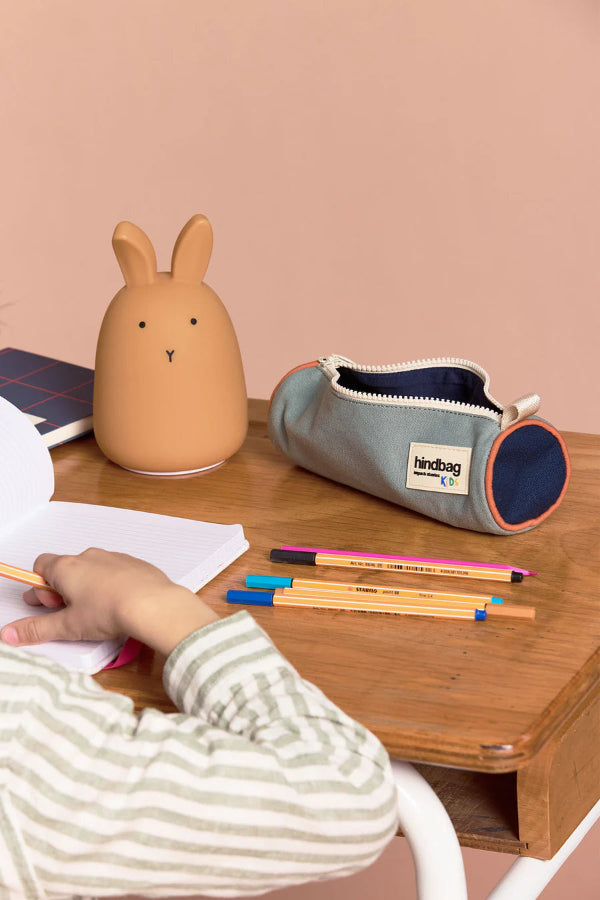 trousse tricolore scolaire hindbag sauge