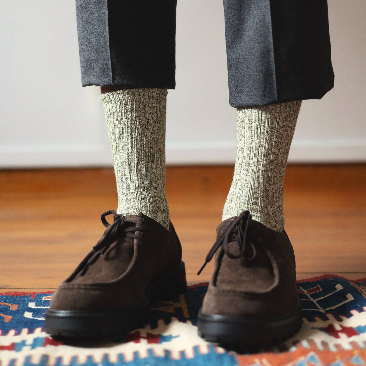 Chaussettes homme en coton épais chiné