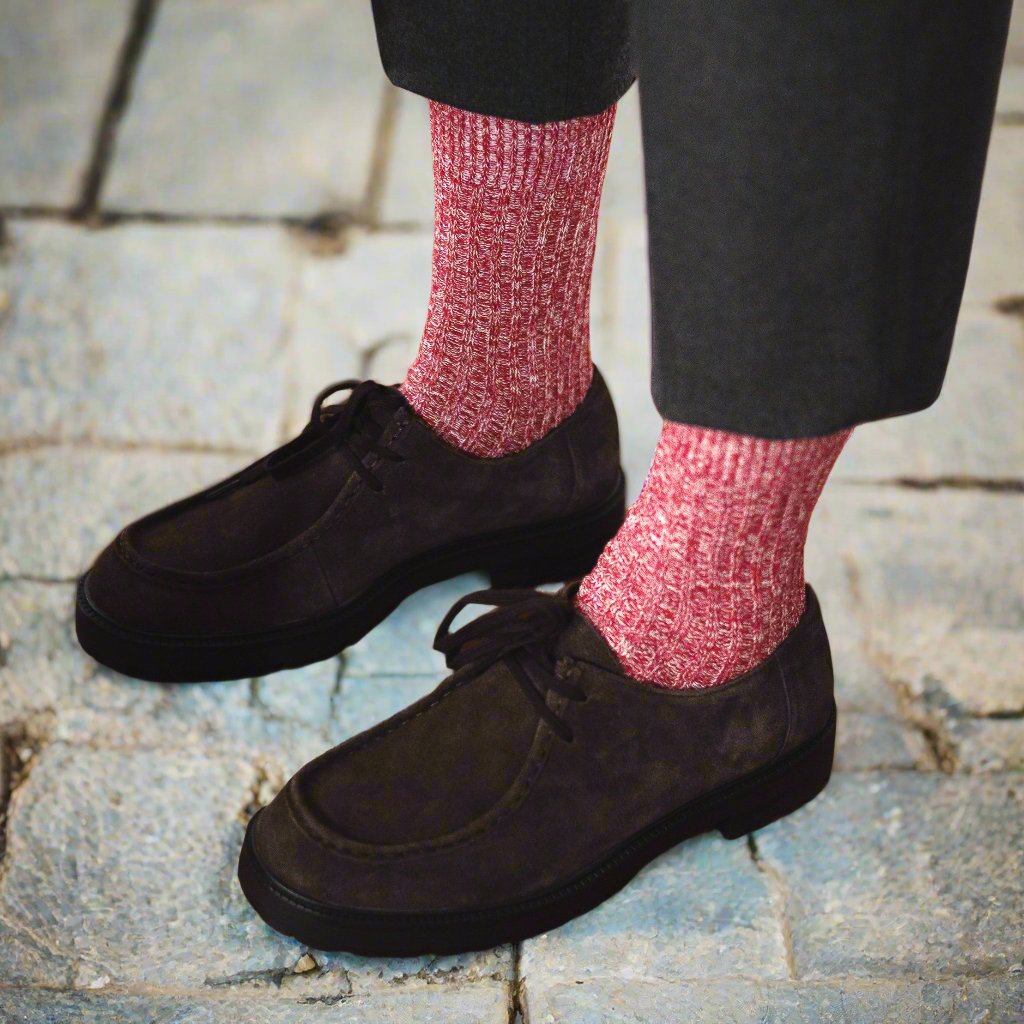 Chaussettes homme en coton épais chiné