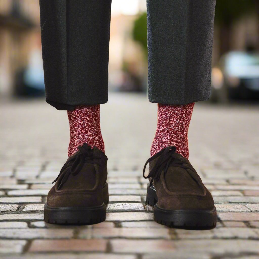 Chaussettes homme en coton épais chiné
