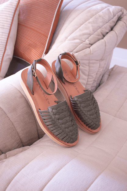 Sandales Loma olive mapache  en cuir