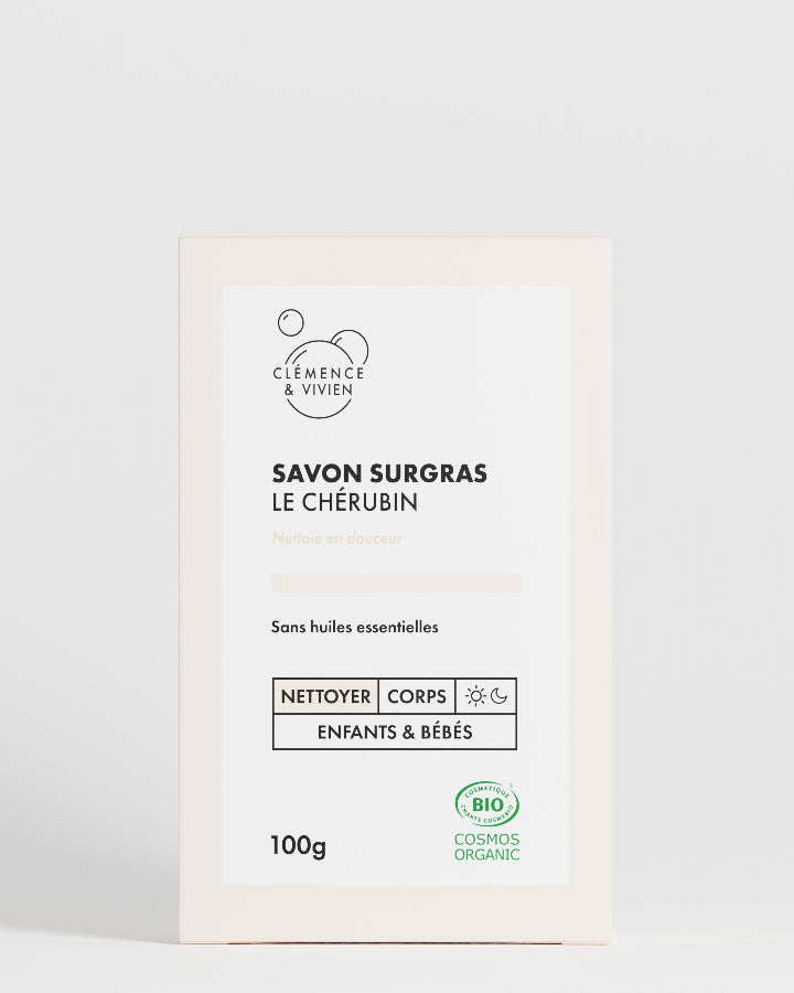 Savon Bio saponifié à froid Le Chérubin Clémence & Vivien packaging