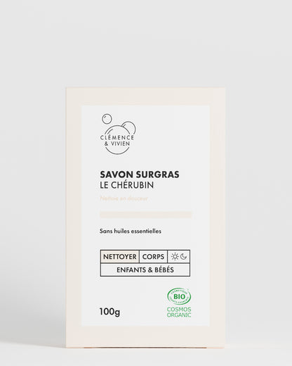Savon Bio saponifié à froid Le Chérubin Clémence & Vivien packaging