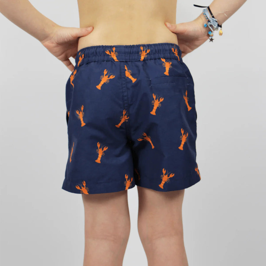 Short-de-bain-enfant-bleu-marine-motif-homard-dos