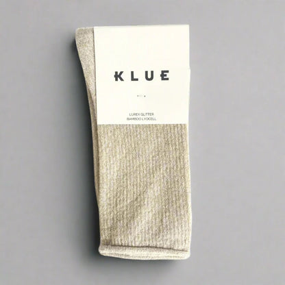 chaussettes pailletées beiges