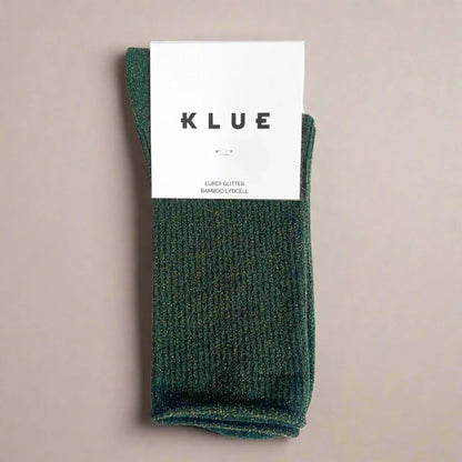 chaussettes pailletées vert
