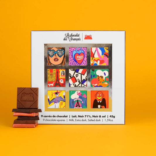 Coffret de 9 carrés de chocolat Bio - 3 recettes