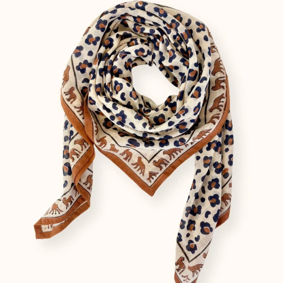 foulard apaches léopard rust
