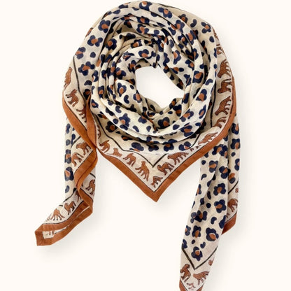 foulard apaches léopard rust