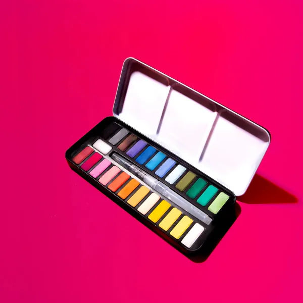 kit aquarelle avec pinceau doseur d'eau omy