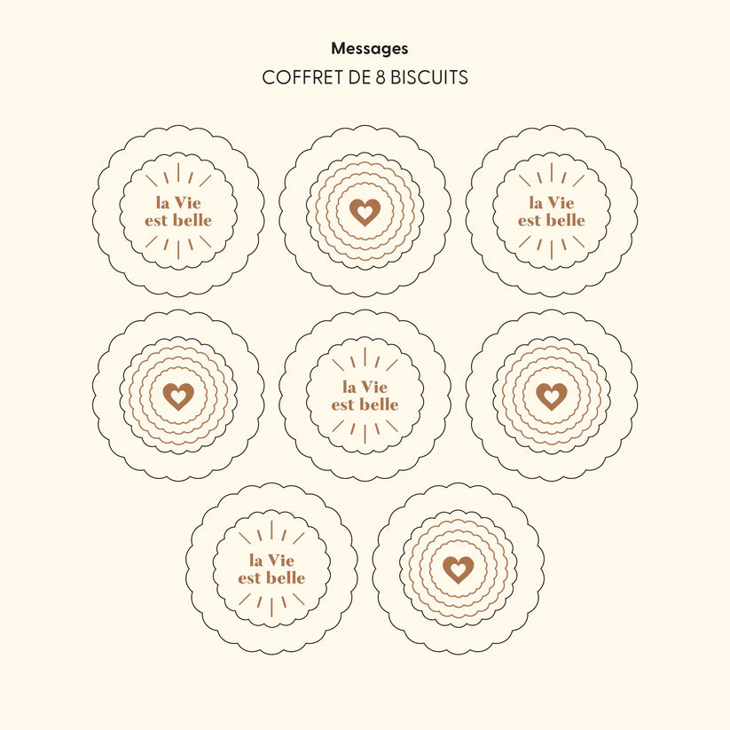 messages coffret de 8 biscuits krokan célebrer