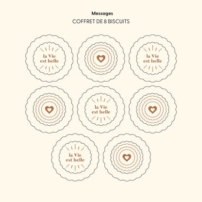 messages coffret de 8 biscuits krokan célebrer