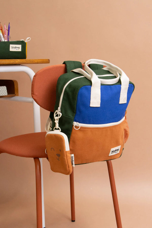 sac à dos enfant hindbag tricolore bleu électrique