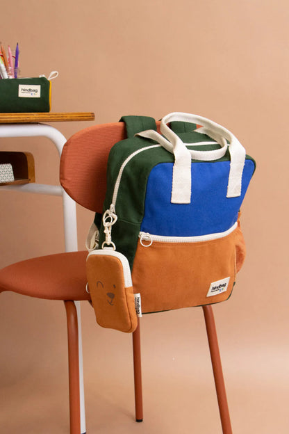 sac à dos enfant hindbag tricolore bleu électrique