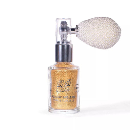 spray poudre pailletée dorée sisi la paillette