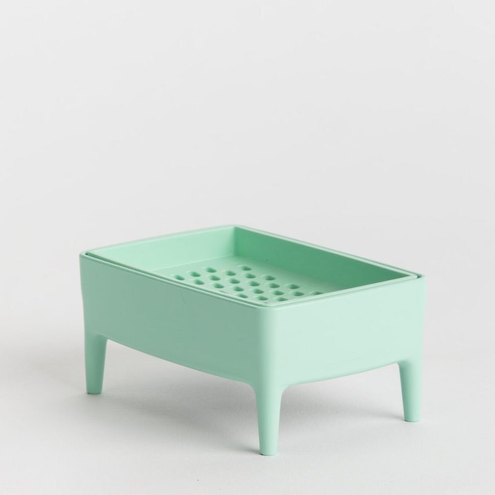 Porte savon Foekje Fleur en plastique recyclé vert menthe