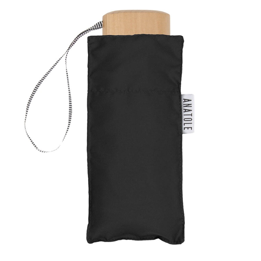 Mini parapluie pliable. Marque Anatole Paris. Couleur noir.